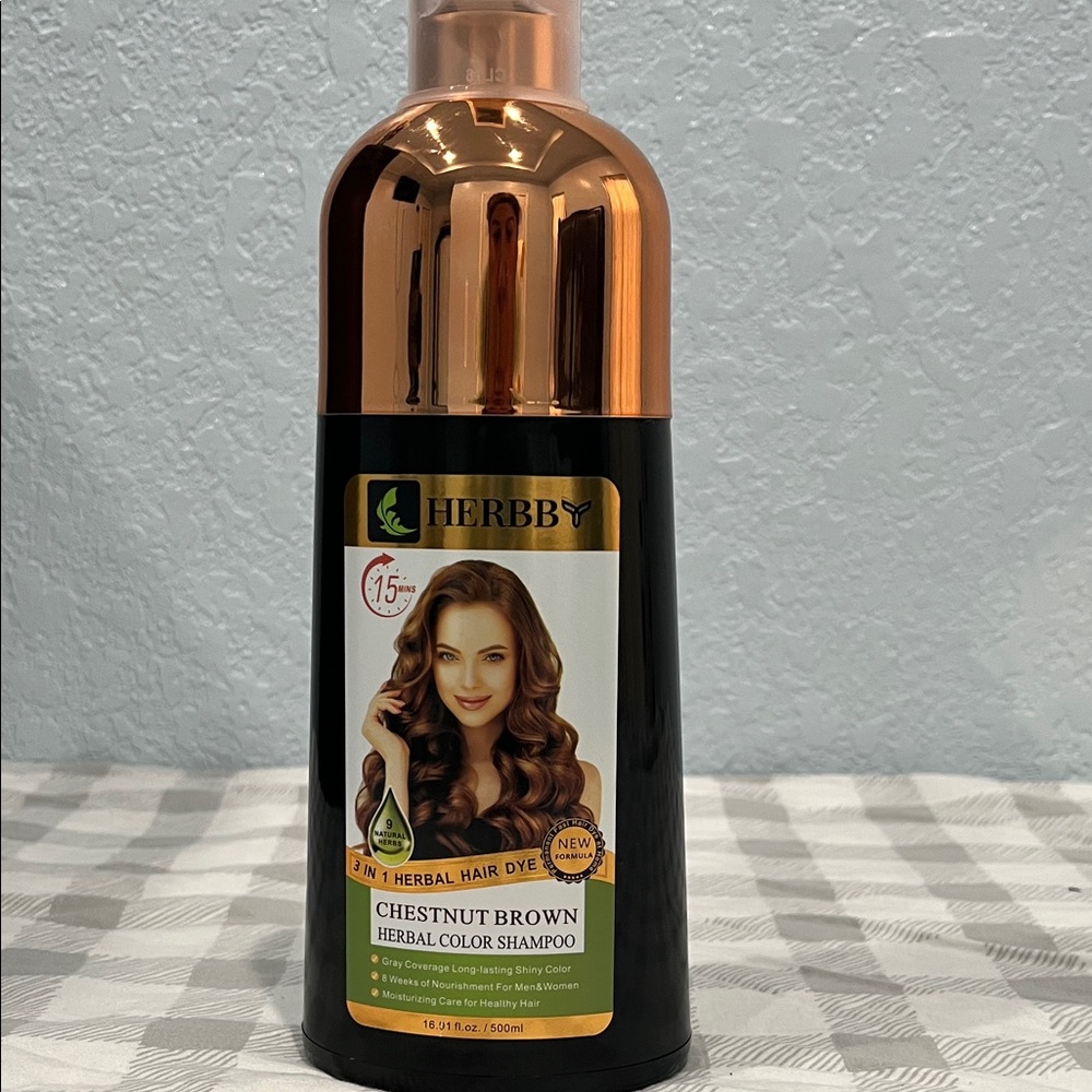 HERBBY Chestnut Brown Herbal Color Shampoo - Shiny Chestnut Brown
